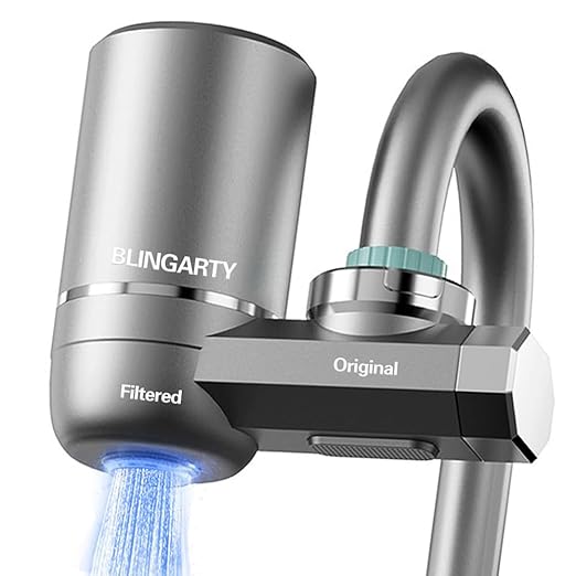 Faucet Mount Water Filter, Water Filter for Sink Faucet, Sink Water Filter 99% Filtration Removes Impurities, NSF Certified Tap Water Purifier (Incl. 1 Filter, 13 adaptors)