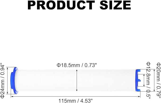 uxcell 12 Pcs Shower Head Filter 4.5 Inch PP Cotton Filter Cartridge Replacement High-Pressure Handheld Fan Shower Jet Sets