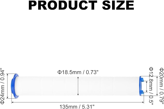 uxcell 12 Pcs Shower Head Filter 5.3 Inch PP Cotton Filter Cartridge Replacement High-Pressure Handheld Fan Shower Jet Sets