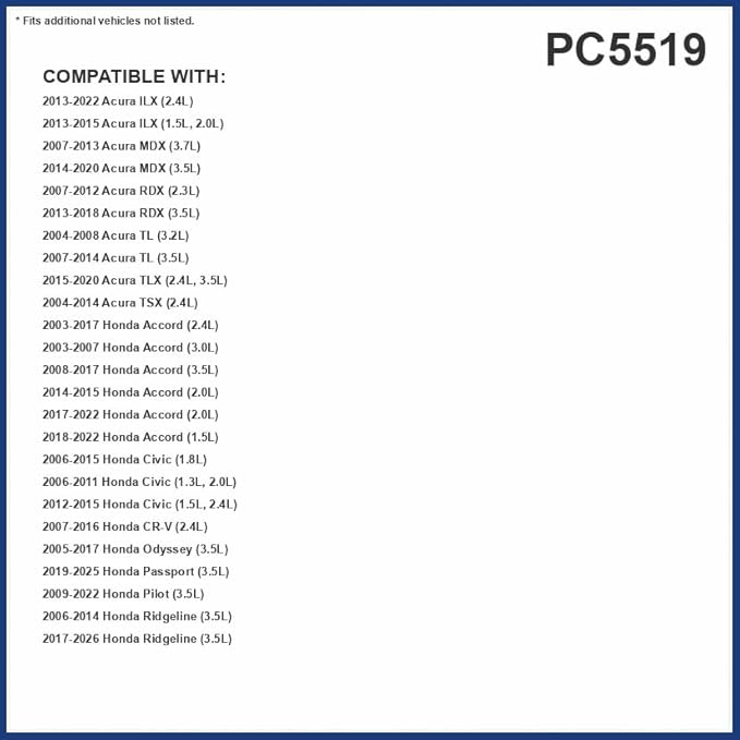 PG Cabin Air Filter PC5519 | Fits 2006-2025 Honda Ridgeline, 2019-2025 Passport, 2003-2017 Accord, 2007-2016 CR-V, 2006-2015 Civic, 2009-2022 Pilot, 2005-2017 Odyssey, 2014-2020 Acura MDX
