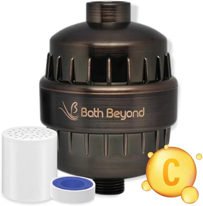 Shower Filter Vitamin C 15 Stage High Output Water Filter With cartridge for Hard Water - Shower Head Filter Removes Chlorine Fluoride and Improves The Condition of Your Skin, Hair
