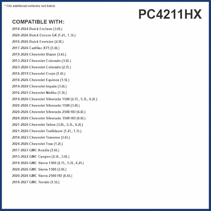 PureFlow HEPA Cabin Air Filter PC4211HX | Fits 2018-2025 Chevrolet Equinox, 2019-2025 Silverado 1500, 2016-2025 Malibu, 2020-2025 Silverado 2500 HD, 2019-2025 GMC Sierra 1500