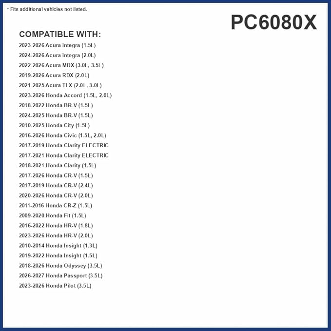 PureFlow Cabin Air Filter PC6080X | Fits 2017-2025 Honda CR-V, 2016-2025 Civic, 2018-2025 Odyssey, 2019-2025 Acura RDX, 2023-2025 Pilot, 2022-2025 MDX, 2023-2025 Accord