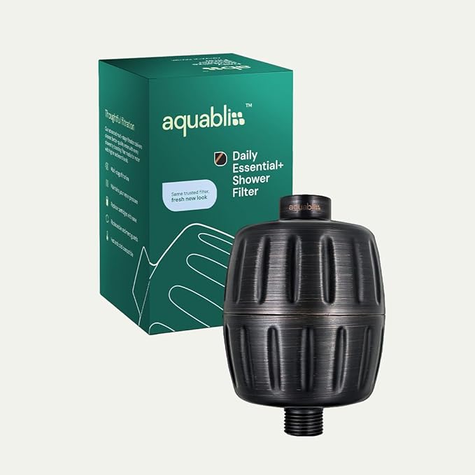 AquaBliss HEAVY DUTY Shower Filter – Advanced 30x Filtration - Universal Multi-Stage Shower Head Filter Reduces Chemicals, Chlorine & Odors - Oil Rubbed Bronze (SF500)