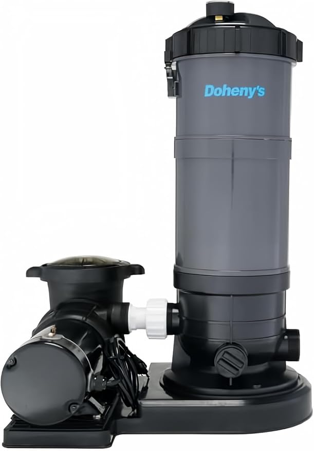 Doheny's Pool Pro Cartridge Filter System for Above-Ground Pools | 50 Sq. Ft. System with 3/4 HP Pump | Extra-Large Non-Woven Cartridge for Clear Water & Max Flow | Durable Thermoplastic | 115V/60Hz