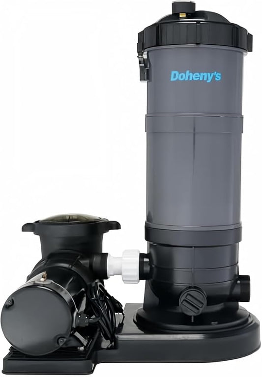 Doheny's Pool Pro Cartridge Filter System for Above-Ground Pools | 50 Sq. Ft. System with 3/4 HP Pump | Extra-Large Non-Woven Cartridge for Clear Water & Max Flow | Durable Thermoplastic | 115V/60Hz