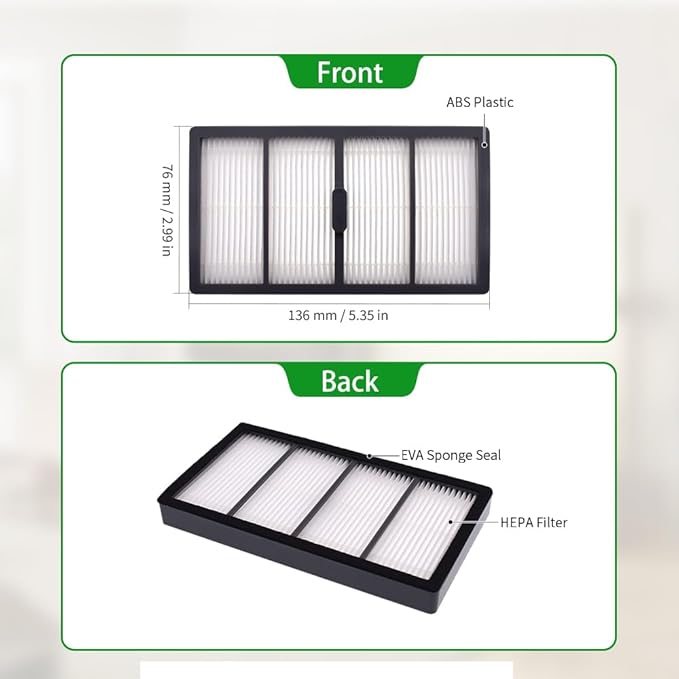 Replacement Filters Compatible with iRobot Roomba S Series S9 9150 S9+ Plus 9550 Robot Vacuums, 8-Pack.