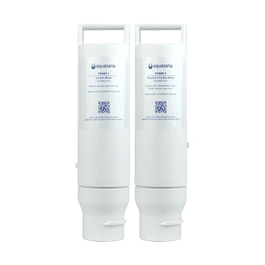 Aquasana SmartFlow™ Reverse Osmosis Water Filter Stage 1 and Stage 3 Replacement Carbon and Advanced Claryum Filters Last 6 Months - Not Compatible with OptimH2O - Replacements only