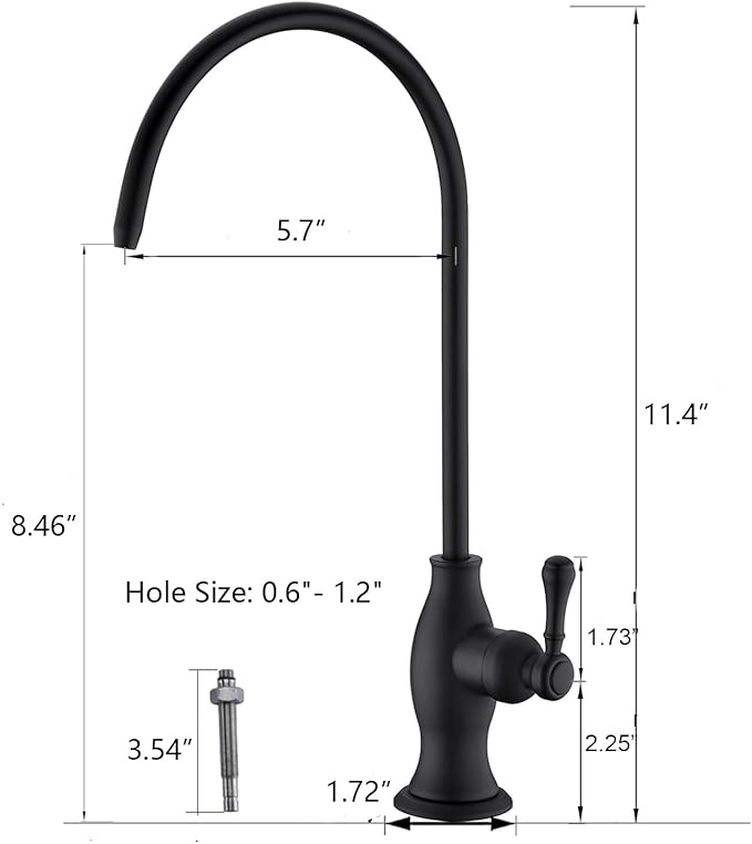 Delle Rosa Drinking Water Faucet, Stainless Steel Kitchen Water Filter Faucet, Commercial Water Filtration Faucet for Under Sink Water Filter System, Oil Rubbed Bronze Non-Air Gap RO Faucets