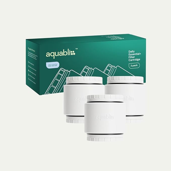 AquaBliss HD Multi Stage Shower Filter Replacement Cartridge for SF400 & SF500-48x Heavy Duty Detox Power. Kiss Itching, Breakage & Dullness Goodbye. Reduce Rust, Chlorine, Toxins. 3-Pack (SFC500)