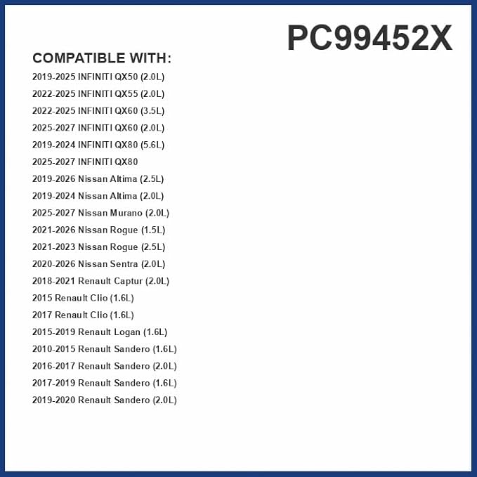PureFlow Premium Cabin Air Filter Odor Control | PC99452X | Fits 2019–2025 Nissan Altima, 2021–2025 Rogue, 2020–2025 Sentra, 2022–2025 Pathfinder, 2019–2025 INFINITI QX50, QX80, 2022–2025 QX60, QX55