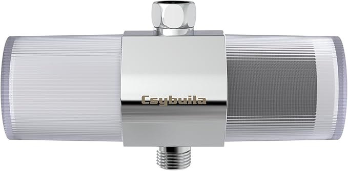 Dual Cartridge Shower Filter with Multi-Stage & Carbon Fiber Filtration, Hard Water Softener for Chlorine & Heavy Metal Removal, Skin & Hair Care, Tool-Free Installation