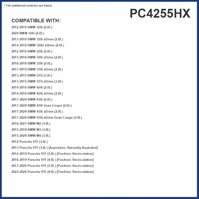 PureFlow HEPA Cabin Air Filter PC4255HX | Fits 2017-2025 Porsche 911, 2020-2025 718 Cayman, 2019-2025 718 Boxster, 2020-2025 718 Spyder, 2012-2016 BMW 328i, Recirculation