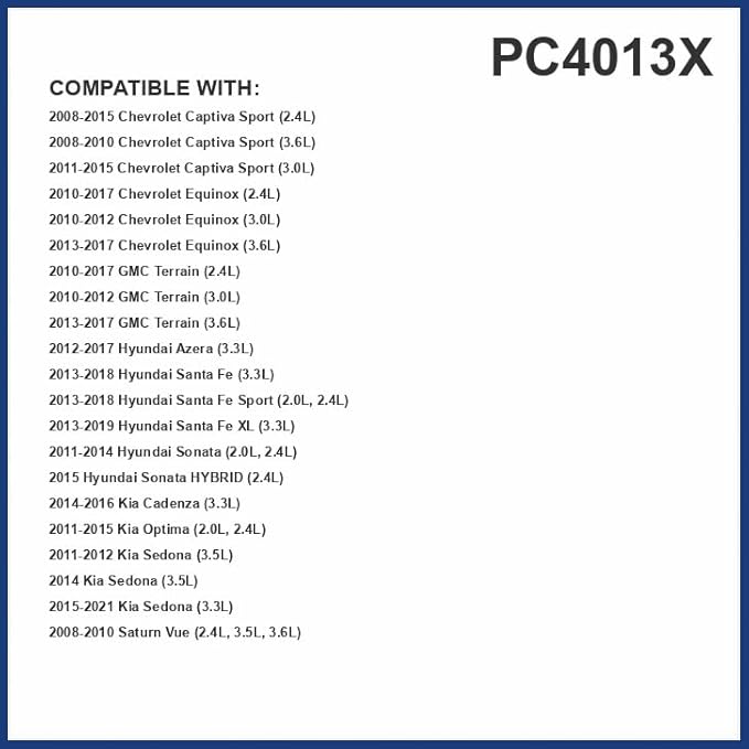 PureFlow Cabin Air Filter PC4013X | Fits 2010-2017 Chevrolet Equinox, 2011-2015 Hyundai Sonata, 2010-2017 GMC Terrain, 2011-2015 Kia Optima, 2013-2018 Hyundai Santa Fe Sport