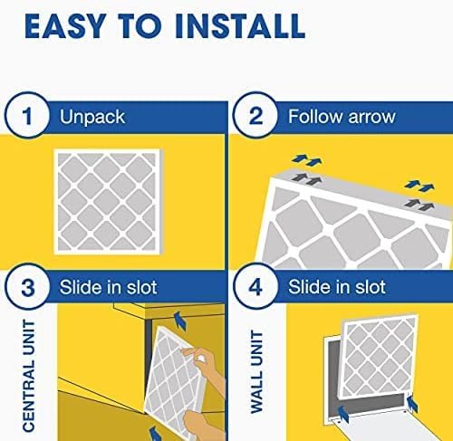 Aerostar 21x21x1 MERV 13-4 Count - Pleated HVAC, Furnace & Air Conditioner Filters - Removes Bacteria, Dust, Cold & Flu Germs, Lint, Mold, Pet Dander, Allergy-Causing Pollen, Smog, Smoke & Viruses