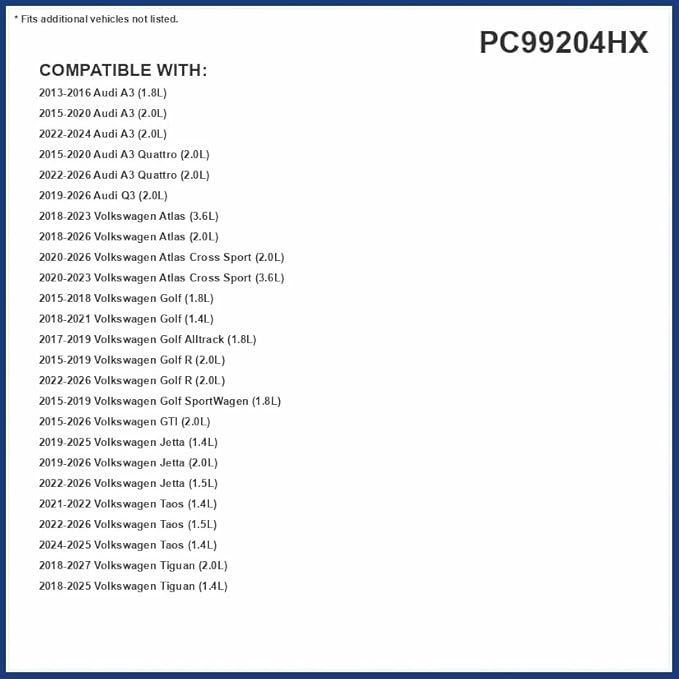 PureFlow HEPA Cabin Air Filter PC99204HX | Fits 2018-2024 Volkswagen Tiguan, 2019-2025 Jetta, 2022-2024 Taos, 2019-2025 Audi Q3, 2015-2024 Volkswagen GTI, Recirculation