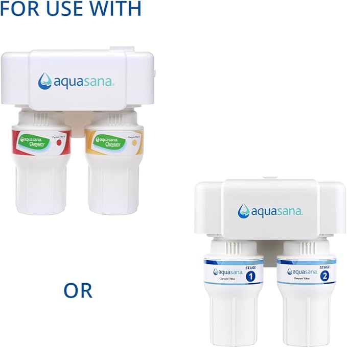 Aquasana Replacement Filter Housing Sumps| Fit Claryum 2-Stage Under Sink Water Filter | For AQ-5200 and AQ-6200 Systems |BPA-Free | 2 Count | AQ-C2-SUMP