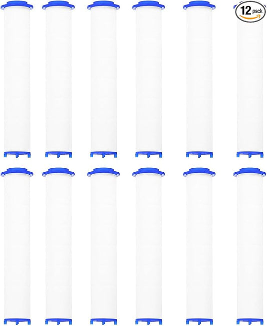 uxcell 12 Pcs Shower Head Filter 4.5 Inch PP Cotton Filter Cartridge Replacement High-Pressure Handheld Fan Shower Jet Sets