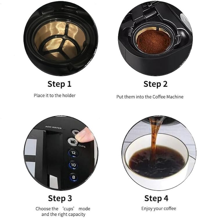 Reusable 8-12 Cup Basket Coffee Filter for K eurigKDuo Essentials and KDuo Brewers Machine, Replaces Disposable Coffee Paper Filters, BPA Free,2 Pack Refillable Coffee Filter
