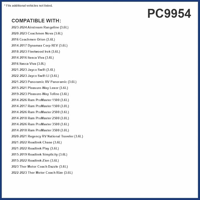PG Cabin Air Filter PC9954 | Fits 2014-2025 Ram ProMaster 2500, ProMaster 1500, ProMaster 3500, 2023-2024 Airstream Rangeline, 2024-2025 Ram ProMaster EV, 2016 Itasca Viva