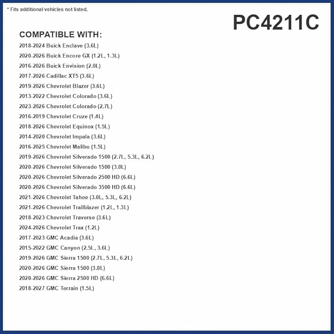 PG Cabin Air Filter PC4211C | Fits 2018-2025 Chevrolet Equinox, 2019-2025 Silverado 1500, 2016-2025 Malibu, 2020-2025 Silverado 2500 HD, 2019-2025 GMC Sierra 1500, 2018-2025 Terrain