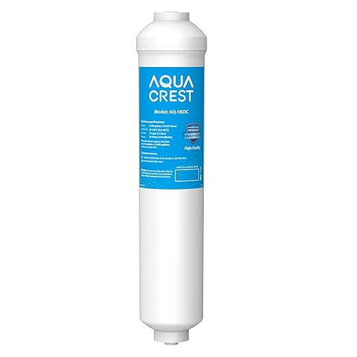 AQUA CREST 5KDC-F Water Filter Replacement for Waterdrop 5KDC Under Sink Water Filter System, Reduces PFAS, PFOA/PFOS, Chlorine, NSF/ANSI Tested 5K Gallons Ultra High Capacity (No Tube)