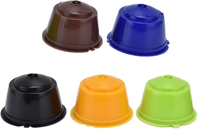 Reusable Coffee Pod Refillable Coffee Capsule 5Pcs Set with Spoon for Machines BPA Free ABS Stainless Steel Filter 50ml Capacity