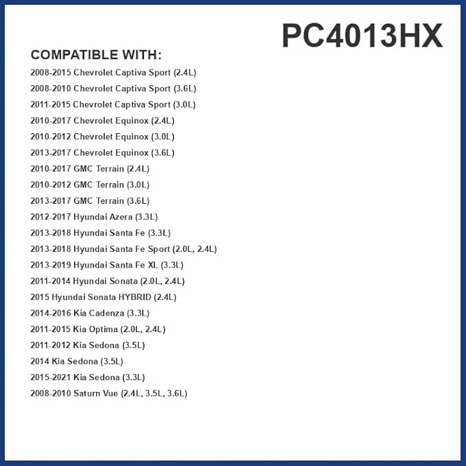 PureFlow HEPA Cabin Air Filter PC4013HX | Fits 2010-2017 Chevrolet Equinox, 2011-2015 Hyundai Sonata, 2010-2017 GMC Terrain, 2011-2015 Kia Optima, 2013-2018 Hyundai Santa Fe Sport