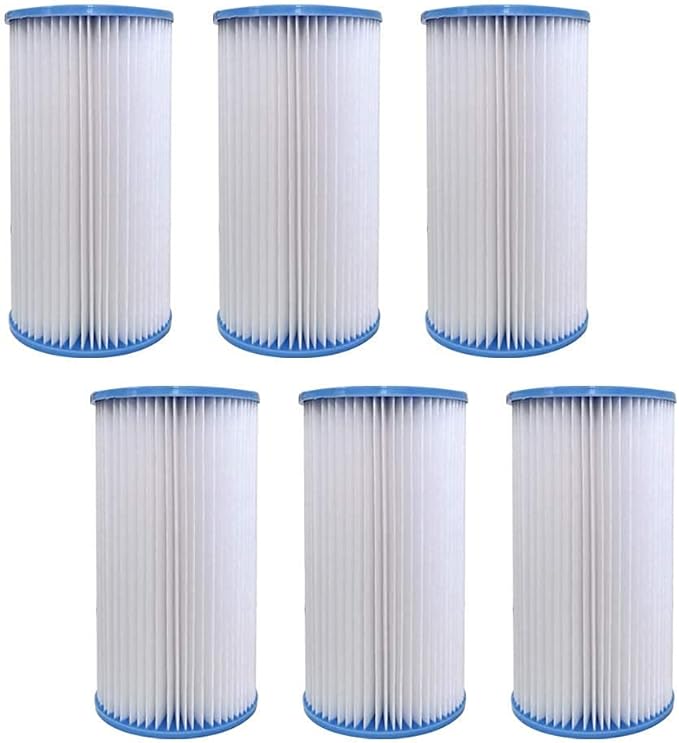 Type A or C 29000e/59900e Replacement Filter Cartridge for INTEX Easy Set Above Ground Pools, Compatible with Krystal Clear C1000 C1500 Pumps, Pack of 6