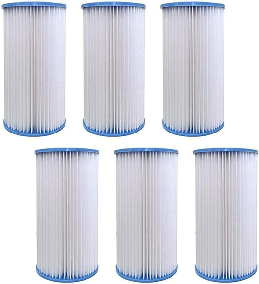 Type A or C 29000e/59900e Replacement Filter Cartridge for INTEX Easy Set Above Ground Pools, Compatible with Krystal Clear C1000 C1500 Pumps, Pack of 6