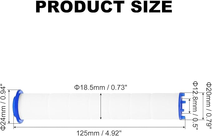 uxcell 12 Pcs Shower Head Filter 4.9 Inch PP Cotton Filter Cartridge Replacement High-Pressure Handheld Fan Shower Jet Sets