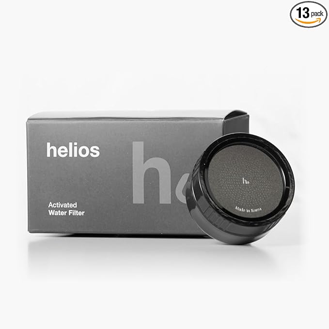 Helios Skincare Filter, Bathroom Sink Faucet Filter, For Women/Men all Ages, Removes Chlorine 99%, Hydrate Skin, Vitamin-C Infused, Advanced Filtration, Clinically Tested (Black)