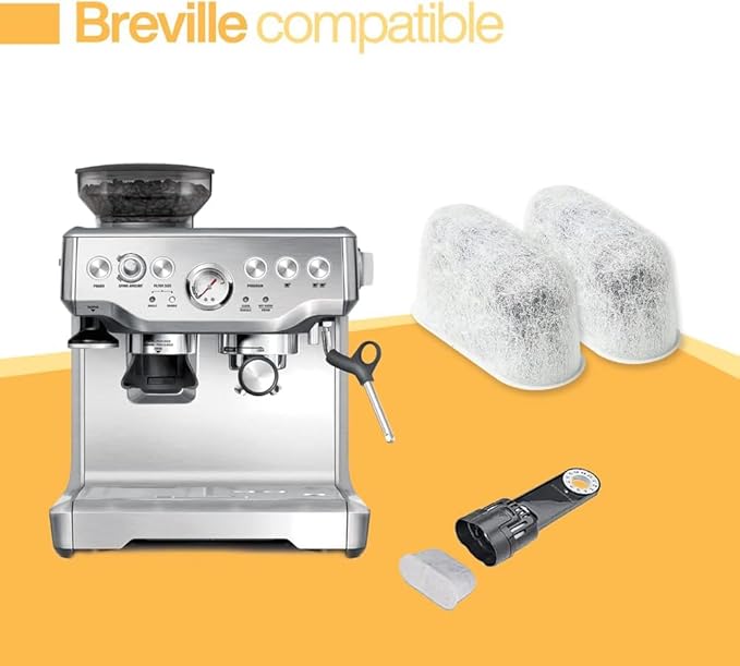 Pack of 6 Replacement Charcoal Water Filters for Keurig and Breville BWF100 Coffee Machines - Keurig 2.0 1.0 and Breville BWF100 Compatible Filters Fit Both Newer & Older Models Coffee Makers