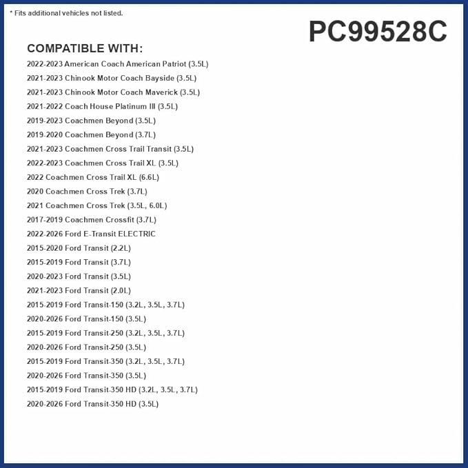 PG Cabin Air Filter PC99528C | Fits 2020-2025 Ford Transit-250, Transit-350, Transit-350 HD, 2022-2025 E-Transit, 2024 Entegra Coach Expanse, 2015-2019 Ford Transit-150, Front