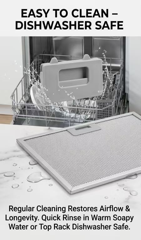 WB02X11011 Range Hood Filter 2 Pack – 14-1/2" x 11-5/8" 5-Layer Aluminum Mesh Grease Filter Replacement for GE JV636 JV536 JV535 JV635 Series Range Hoods – Dishwasher Safe