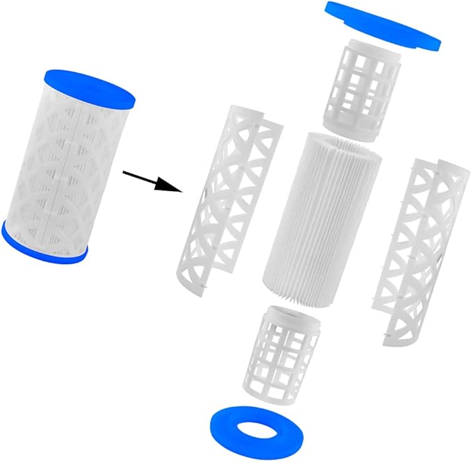 6-Pack Pool Filter Cartridge Type A, C or III, Accessories for Above Gound Pools, Pool Filters Type A/C Replacement Kit for 29000E 59900E, Reusable Pool Filter for Filter Pump