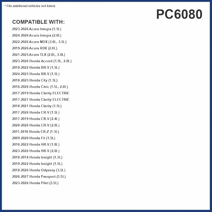 PG Cabin Air Filter PC6080 | Fits 2017-2025 Honda CR-V, 2016-2025 Civic, 2018-2025 Odyssey, 2019-2025 Acura RDX, 2023-2025 Honda Pilot, 2022-2025 Acura MDX, 2023-2025 Honda Accord