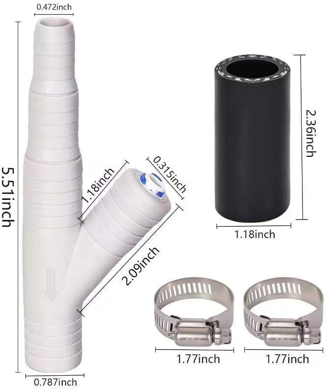 Dishwasher Drain Hose Adapter Kit - With 3/8-inch Quick Connect Fitting for a Water Filter and 7/8-inch Fitting for a Dishwasher – No Drilling Required, Compatible with WP164020