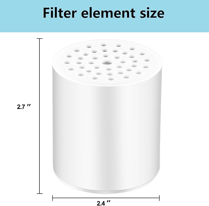 15 Stage Universal Shower Water Filter Cartridges for Chemical & Chlorine Reduction, Hard Water, pH Balance Restoration - Replacement for All Similar Shower Systems (4 Pack)