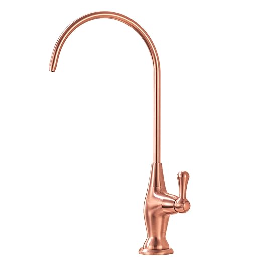 Sink Drinking Water Faucet, Sink Water Filter System, Suitable for Most Reverse Osmosis or Water Filtration Systems, Stainless Steel Reverse Osmosis Faucet for Kitchen Bar, Red Copper