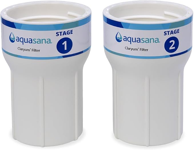 Aquasana Replacement Filter Housing Sumps| Fit Claryum 2-Stage Under Sink Water Filter | For AQ-5200 and AQ-6200 Systems |BPA-Free | 2 Count | AQ-C2-SUMP