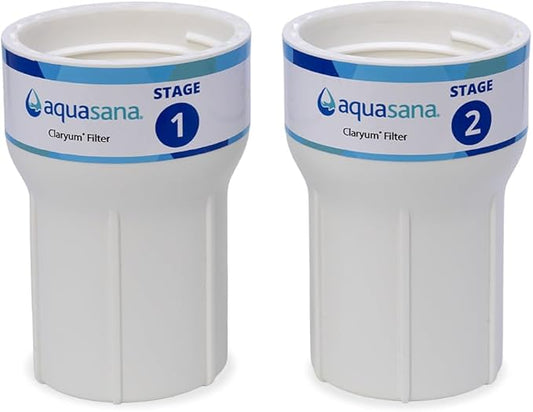 Aquasana Replacement Filter Housing Sumps| Fit Claryum 2-Stage Under Sink Water Filter | For AQ-5200 and AQ-6200 Systems |BPA-Free | 2 Count | AQ-C2-SUMP