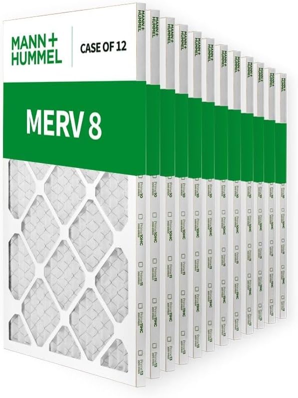 Mann+Hummel 14x24x1 MERV 8 Pleated HVAC AC Furnace Air Filters. Case of 12. (Exact Size: 13.75 x 23.75 x 0.75 Inches)