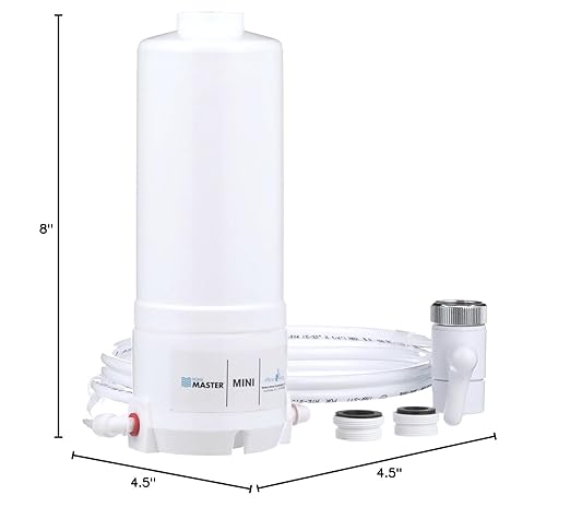 Home Master HM-MINI-1CCB Countertop Faucet Filter, 1500 Gallons Replaceable Filter, 1-Micron Absolute, Powerful Catalytic Carbon, Removes Chloramines, Chlorine, Chemicals, VOCs & More, Made in USA