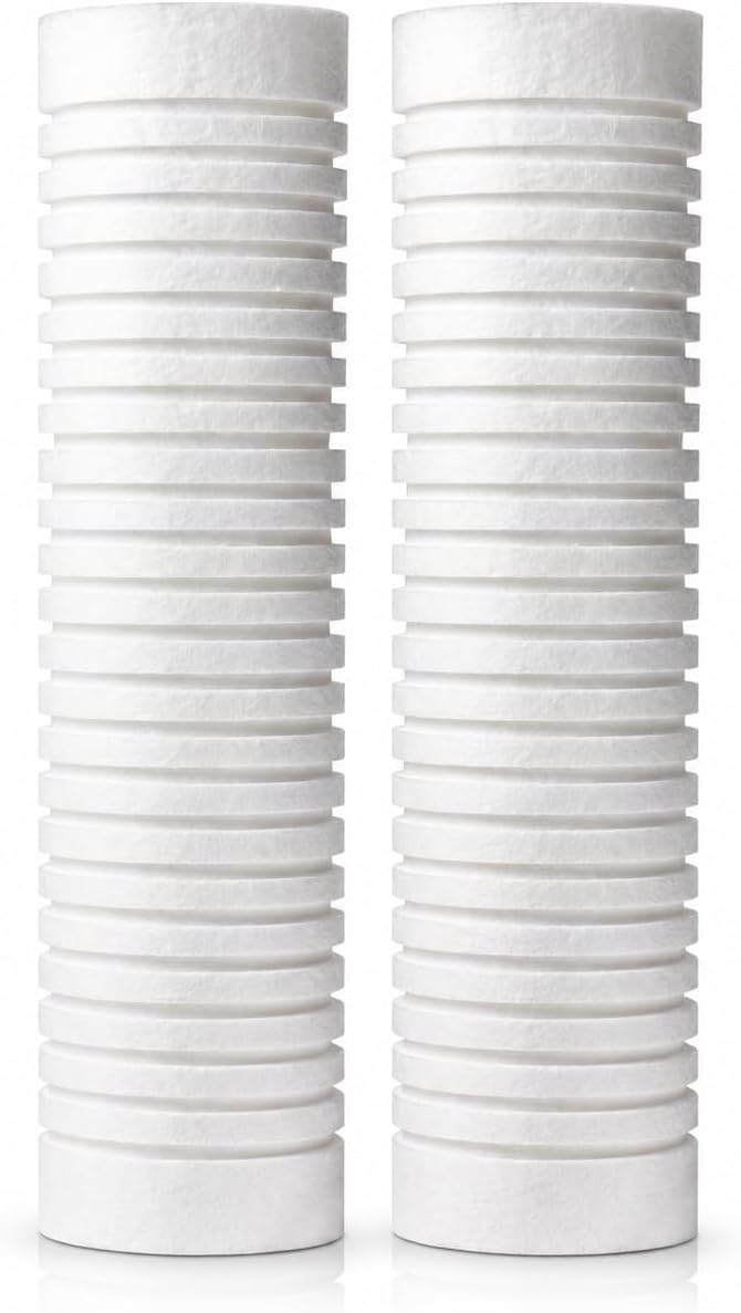 AO Smith 2.5"x10" 5 Micron Sediment Water Filter Replacement Cartridge - 2 Pack - NSF/ANSI 42 Certified - For Whole House Filtration Systems - AO-WH-PREV-R2