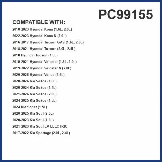 PG Cabin Air Filter PC99155 | Fits 2020-2025 Kia Soul, 2021-2025 Seltos, 2020-2025 Hyundai Venue, 2024 Kia Sonet, 2017-2022 Sportage, 2016-2021 Hyundai Tucson