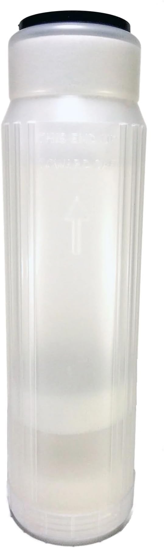 AQUATICLIFE 10" x 2.5" Translucent Refillable Reusable Water Filter Cartridge for DI Resin and Other Media