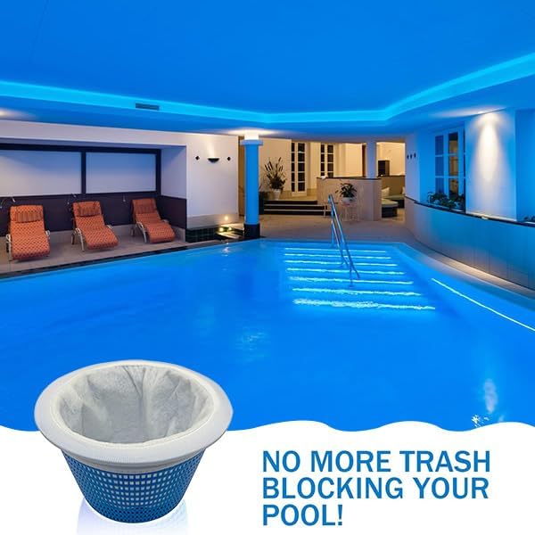 Reusable pool skimmer precision filter socks - For use in filter baskets, skimmers, and to clean in-ground and above-ground swimming pools of debris and leaves, algae, pollen, grease, etc (3 pack)