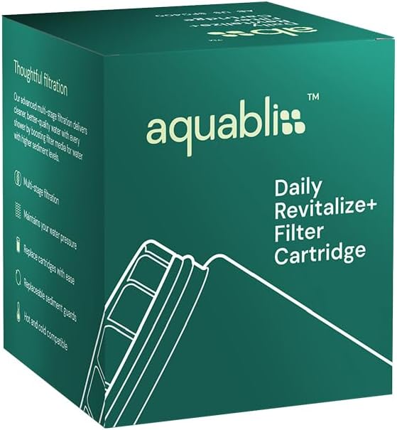 Aquabliss HD Revitalizing Shower Filter Replacement Cartridge For SF400 & SF500-2x Vitamin C + Minerals for Silky Hair, Glowing Skin, Strong Nails. 1-Pack (SFC400)