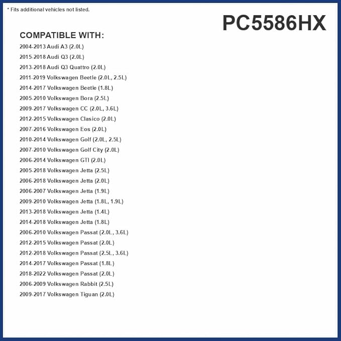 PureFlow HEPA Cabin Air Filter PC5586HX | Fits 2006-2018 Volkswagen Jetta, 2009-2017 Tiguan, 2006-2022 Passat, 2012-2015 Clasico, 2005-2010 Bora, 2006-2014 GTI, 2009-2017 CC